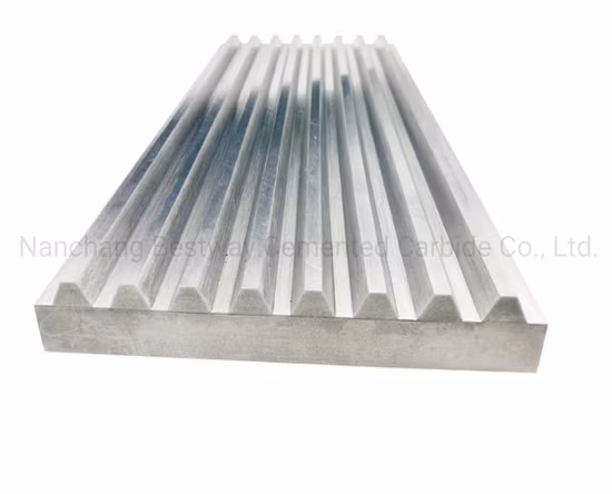 Plaque de mâchoire en carbure de tungstène, pièces de plaque de dent pour machines de broyeur minier